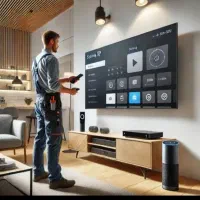 نصب تلویزیون و براکت روی دیوار