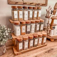 شیشه مکارتی درب چوبی،بامبو،جا ادویه،قوطی حبوبات،ب