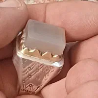 عقیق کبود یمن رکاب دورطلا۱۸ مهدی منحصربفرد معاوضه