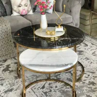 میز جلومبلی استیل وارداتی ( طلایی )