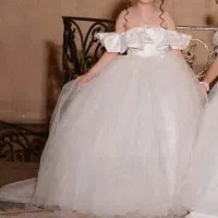لباس عروس  دکلته بچه گانه مزون دوز مناسب۵الی ۸سال
