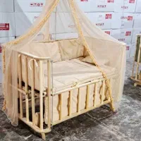 تخت گهواره کنارمادر چوبی|تخت و صندلی بچه|اهواز, بهارستان|دیوار