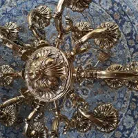 لوستر وویترین برنجی درحد نو|لوستر و چراغ آویز|رشت, نیکمرام|دیوار