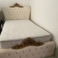 تخت خواب تک نفره  با عرض 130+تشک کاملا سالم