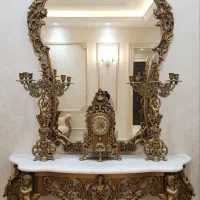 آینه شمعدون و کنسول برنزی|بوفه، ویترین، کنسول|مشهد, کلاهدوز|دیوار