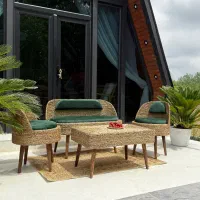 میز صندلی حصیری