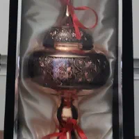 شکلات خوری مسی الماس تراش طرح گل وباکس مخمل