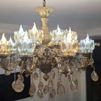 لوستر۱۶شعله برنج سنگین اصلی