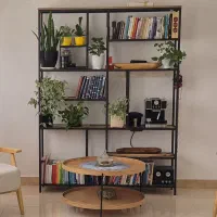 کتابخانه فلز و چوب بزرگ