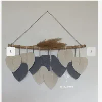 تابلو دیوارکوب برگ مکرومه با ابعاد بزرگ