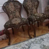 دوعدد صندلی چوب گردو