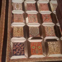 فرش چهل تیکه چرمی-ماشینی قدیمی|گلیم، جاجیم، گبه|تبریز, |دیوار