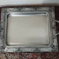 سینی استیل طرح نقره