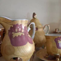 سرویس چای‌خوری لعاب طلا یی