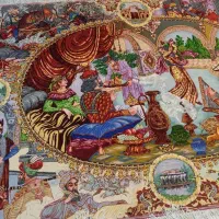 تابلو فرش دستبافت ۳متری. تاریخی تبریز چله ابریشم|تابلو فرش|تهران, پونک|دیوار