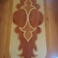 میز ناهارخوری ۶ نفره با چهار صندلی فلزی قهوه ای