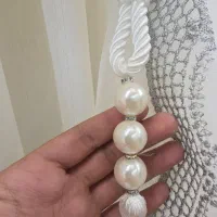 شرابه مرواریدی طرح السا جنس ابریشم درجه یک ترکیه|پرده، رانر، رومیزی|قم, زاد|دیوار