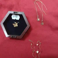 گوشواره وپلاک طلا