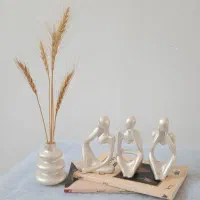 مجسمه دکوری سه تیکه آدمک متفکر|مجسمه، تندیس، ماکت|یزد, |دیوار