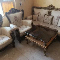 مبل سلطنتی چوب راش ۹نفره با جلو مبلی و عسلی|مبلمان خانگی و میز عسلی|اهواز, فاز ۲ پادادشهر|دیوار