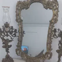 آینه شمعدان برنجی