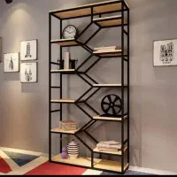 شلف ایستاده دکوراتیو تلفیق چوب و فلز