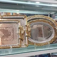 سینی استیل طلایی پذیرایی|ظروف سرو و پذیرایی|شیراز, شاهچراغ|دیوار