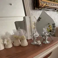 ست اینه شمعدان و‌قندساب