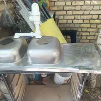 یک عدد سینک دوقلو کاملا سالم|آبچکان و نظمدهنده ظروف|خمین, |دیوار