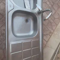 سینک دو قلو استیل با شیر اهرمی