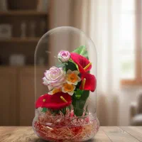 تراریوم با گل مصنوعی