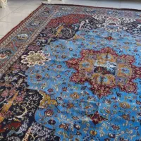 فرش ۹ متری  آبی فیروزه ای
