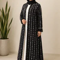 عبا دوتکه سوزندوزی مجلسی روسری ویکتوریا درختی لمه