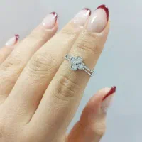 انگشتر نقره ۹۲۵ رادیوم طرح شبدر