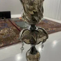 لاله شمعدان زیبا کریستال اصل