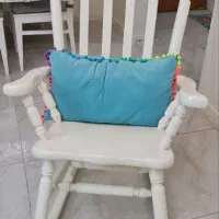 صندلی راک چوبی سفید