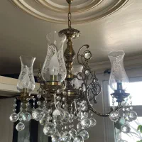 لوستر برنجی۶و۴شاخه|لوستر و چراغ آویز|ری, علایین|دیوار