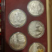 ۵عدد سکه‌ کلکسیونی نقره ۹۹۹عیار وزن ۱۵۵کرم