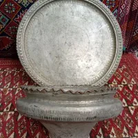تاس و سینی مجمع مسی بکر قدیمی عتیقه قاجاری
