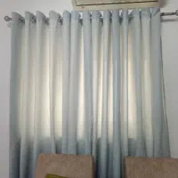 پرده کتان رنگ طوسی|پرده، رانر، رومیزی|رشت, دیلمان|دیوار