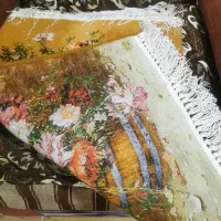 تابلوفرش ،دختر قاجار و گلدان ، ابریشم دستبافت.|تابلو فرش|شاهین‌شهر, عطار|دیوار