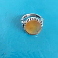 انگشتر نقره نگین یاقوت زرد