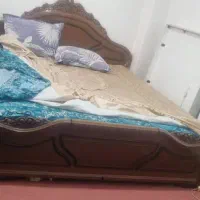 تخت خواب دو نفره  با آینه کنسول 4 کشو سالم