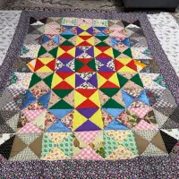 لحاف دونفره انتیک دست دوز چهل تیکه|رختخواب، بالش، پتو|تهران, اباذر|دیوار