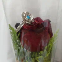 انگشتر نقره ملیله کار اصفهان طرح گُل فیروزه کد ۱۱۱|جواهرات|اصفهان, مولوی|دیوار