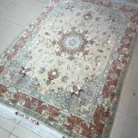 ۳متری فرش دستباف ۵۵رج تبریز ابریشم سالم وتمیز