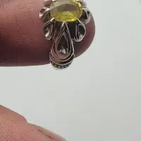 انگشتر ساواس یاقوت زرد عقیق افریقا