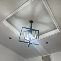 لوستر چوبی فلزی|لوستر و چراغ آویز|تهران, بلورسازی|دیوار