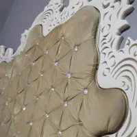 تخت خواب دونفره پارچه ای و چوبی