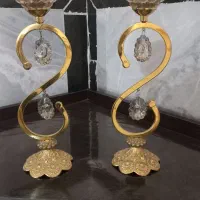 دو عدد شمعدان کریستالی